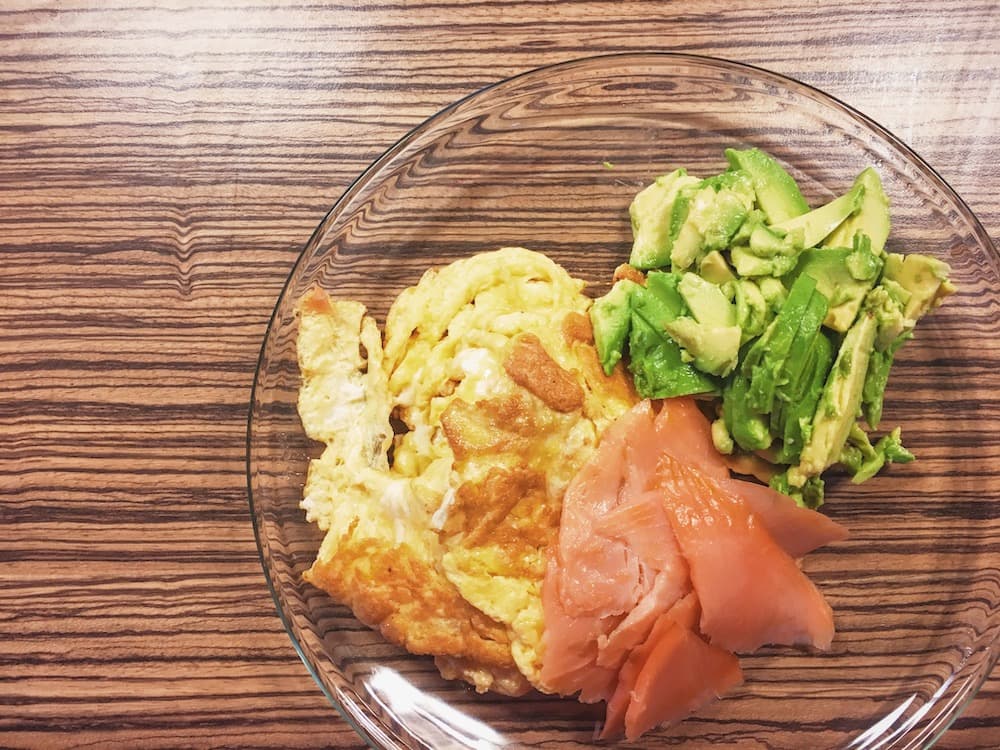 Smoked Salmon Scrambled Eggs With Avocado